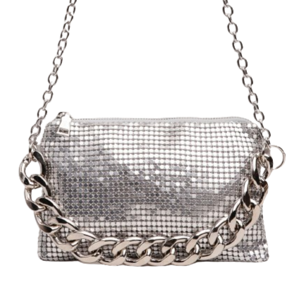 Bolsa Feminina Prata de Ombro Shoulder - LOV SHOP